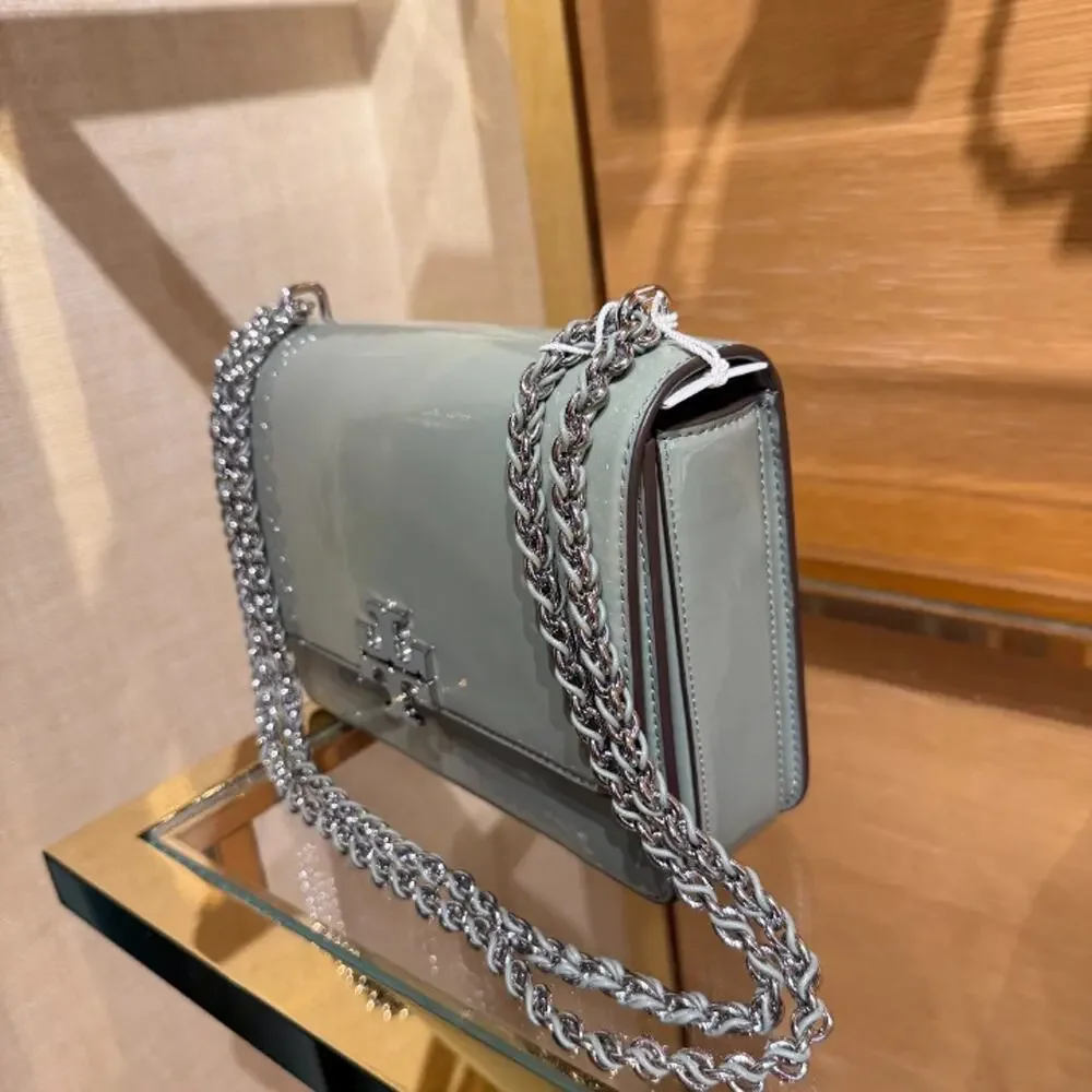 NEW‼️Tory Burch Britten Patent Small Shoulder Bag 180196 $600  Light Jade